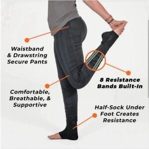 Agogie Resistance Band Leggings +40 in Black Womens XXL 2XL